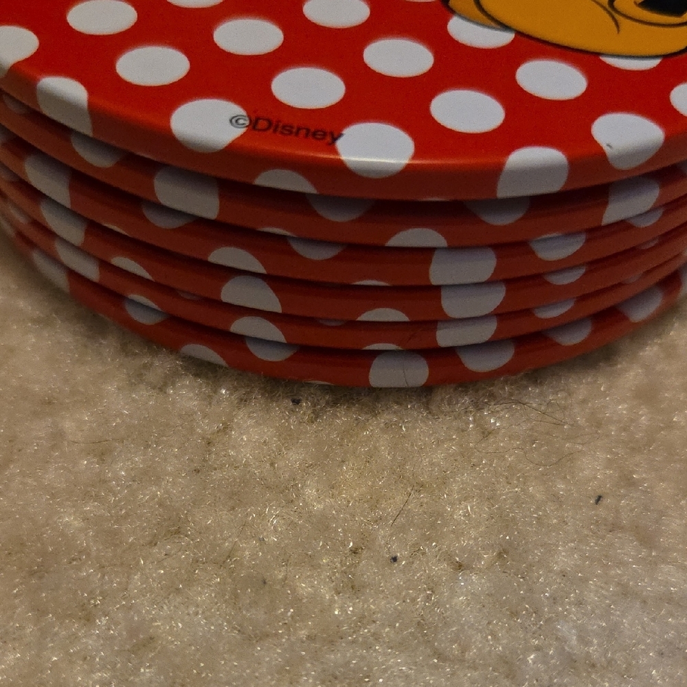 Disney Mickey and Friends Mickey & Minnie Red and White Polka Dot Coaster Set - Picture 4 of 6